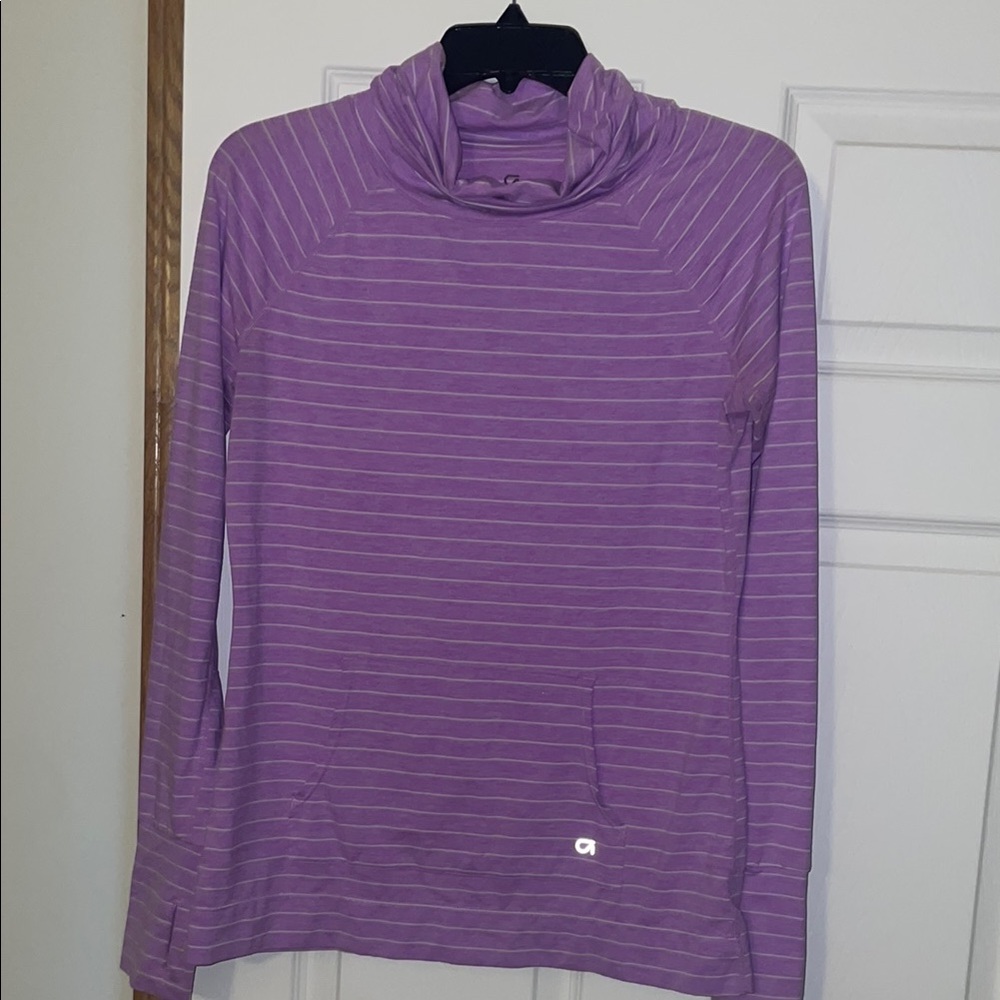 Purple Striped Long Sleeve Top